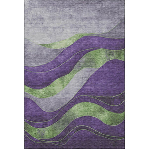HomeRoots 9' X 12' Washable Purple and Green Abstract Area Rug with UV Protection - Durable, Stylish, Easy Care! 707148