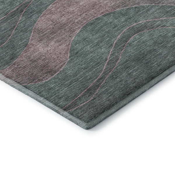 HomeRoots 5' X 8' Sage and Mauve Abstract Area Rug - Durable, Washable, UV-Protected for High-Traffic Spaces 707151