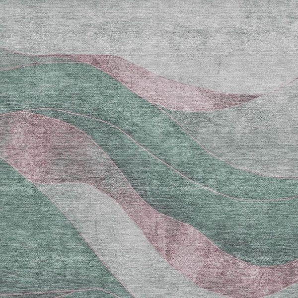 HomeRoots 5' X 8' Sage and Mauve Abstract Area Rug - Durable, Washable, UV-Protected for High-Traffic Spaces 707151
