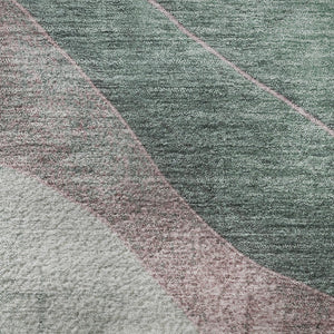 HomeRoots 8' X 10' Sage and Mauve Abstract Washable Area Rug – Durable, UV-Protected, Perfect for High-Traffic Homes 707153