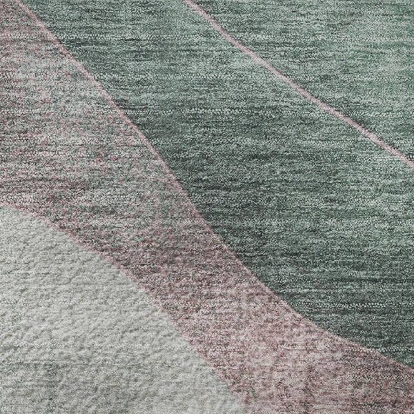 HomeRoots 8' X 10' Sage and Mauve Abstract Washable Area Rug – Durable, UV-Protected, Perfect for High-Traffic Homes 707153