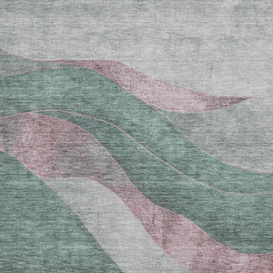 HomeRoots 10' Sage & Mauve Abstract Washable Area Rug - UV Protected, Stain-Resistant, Perfect for Busy Homes! 707155