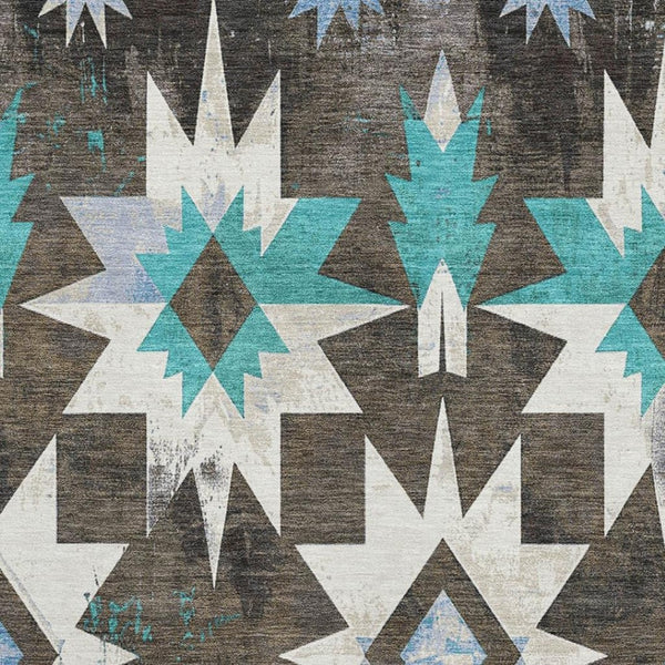 HomeRoots 10' X 14' Elegant Washable Area Rug with Diamond Pattern – UV Protected, Stain Resistant & Stylish 707179