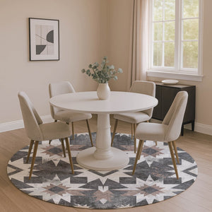 HomeRoots 8' X 10' Graphite Brown Ivory Diamond Area Rug - Washable, UV Protected, Stylish & Durable Decor 707195