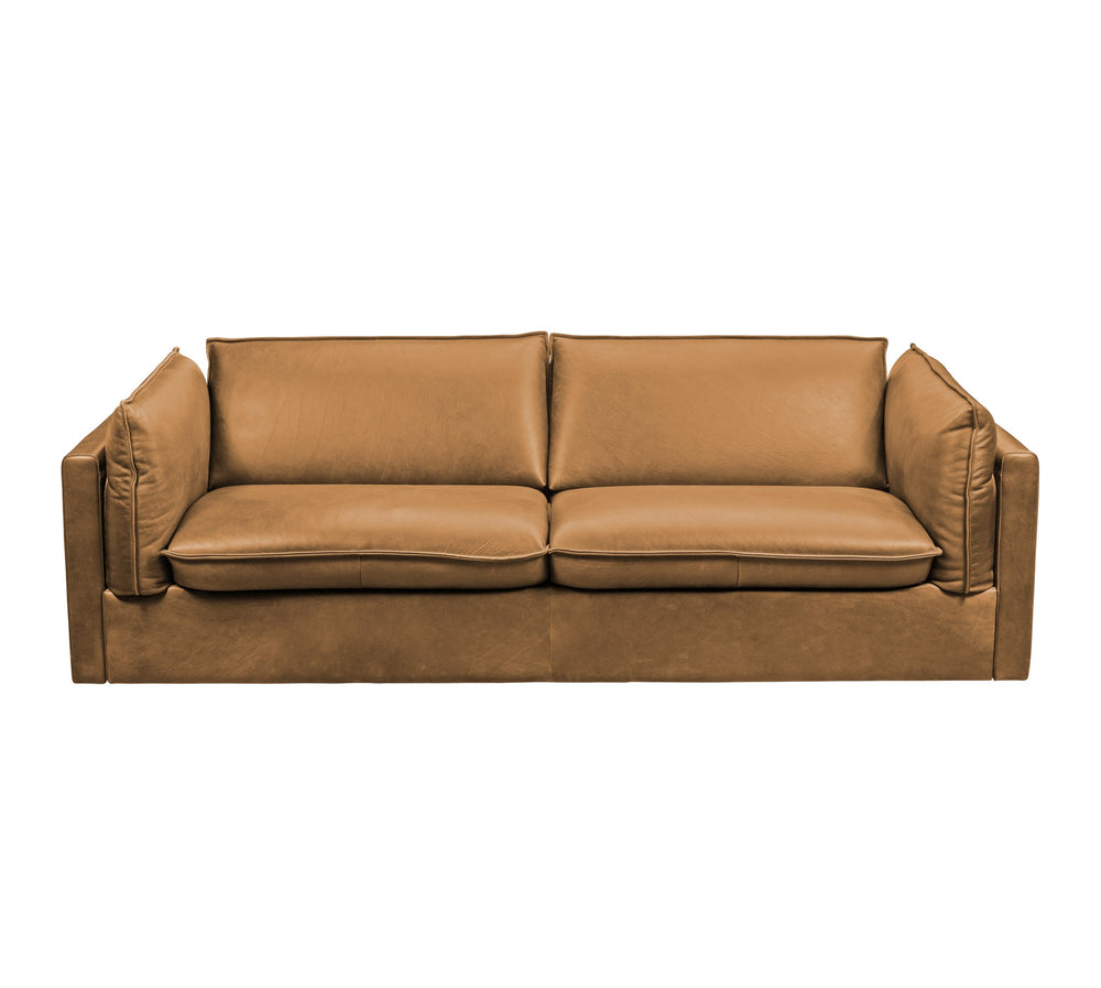 Olivia + Quinn Crash Pad Modern Sleep Loveseat In Sorrento Camel – Stylish, Functional Design With Hidden Mechanism Sorrento Camel Leather,Foam,Wood 7072_Srr3601