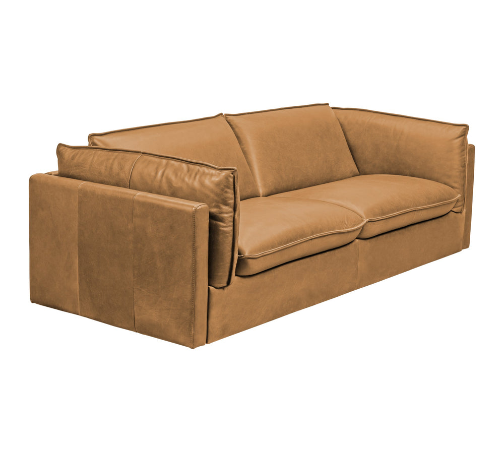 Olivia + Quinn Crash Pad Modern Sleep Loveseat In Sorrento Camel – Stylish, Functional Design With Hidden Mechanism Sorrento Camel Leather,Foam,Wood 7072_Srr3601