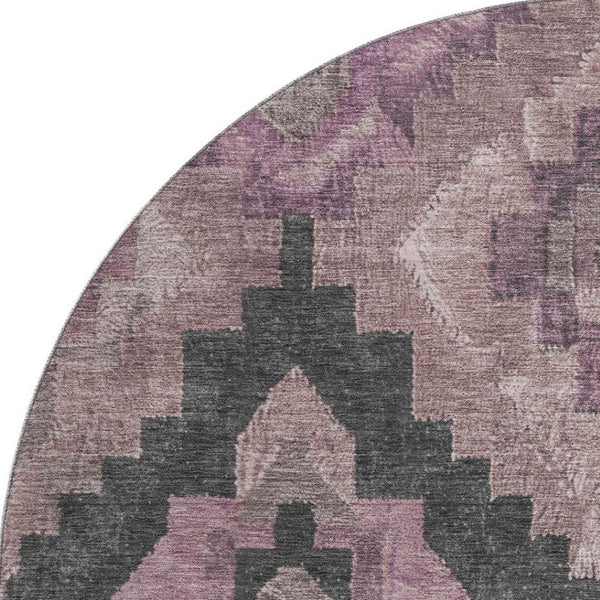 HomeRoots 8' X 10' Blush & Gray Ikat Washable Area Rug - Stylish, Durable, UV Protected for Homes with Pets & Kids 707213