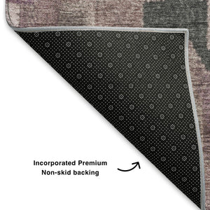 HomeRoots 10' X 14' Blush and Gray Ikat Area Rug - Stylish, Washable, UV-Protected, Kid & Pet Friendly Design 707215