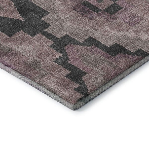 HomeRoots 10' X 14' Blush and Gray Ikat Area Rug - Stylish, Washable, UV-Protected, Kid & Pet Friendly Design 707215