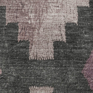 HomeRoots 10' X 14' Blush and Gray Ikat Area Rug - Stylish, Washable, UV-Protected, Kid & Pet Friendly Design 707215