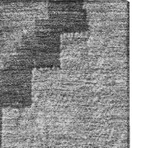 HomeRoots 10' Gray and Silver Ikat Area Rug – Washable, UV-Protected, Soft Polyester for Stylish Living Spaces 707227