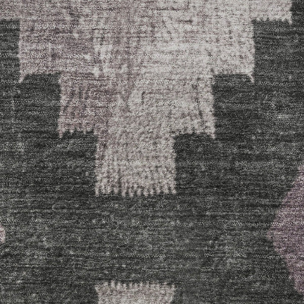 HomeRoots 8' X 10' Ikat Area Rug in Lavender & Gray - Washable, UV-Protected, Stain-Resistant & Stylish Design 707231
