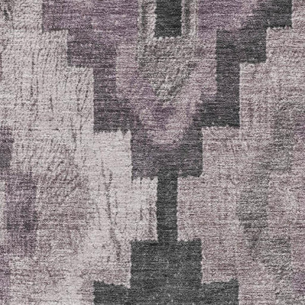 HomeRoots 10' X 14' Stylish Lavender and Gray Ikat Area Rug – Washable, UV Protected, Perfect for Any Space! 707233
