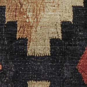 HomeRoots 8' X 10' Chic Rust Beige Ikat Area Rug - Washable, UV-Protected, Stain-Resistant, Perfect for Homes! 707237