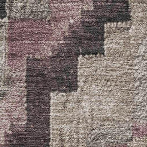 HomeRoots 5' X 8' Versatile Taupe & Charcoal Ikat Area Rug - Washable, Stain-Resistant & UV Protected! 707247
