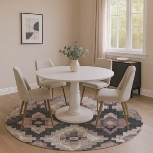HomeRoots 8' X 10' Stylish Taupe & Charcoal Ikat Area Rug - Washable, Stain Resistant, UV Protected Design 707249