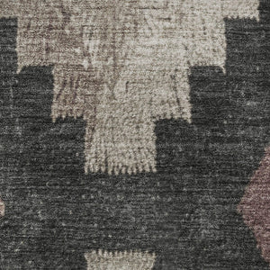 HomeRoots 8' X 10' Stylish Taupe & Charcoal Ikat Area Rug - Washable, Stain Resistant, UV Protected Design 707249