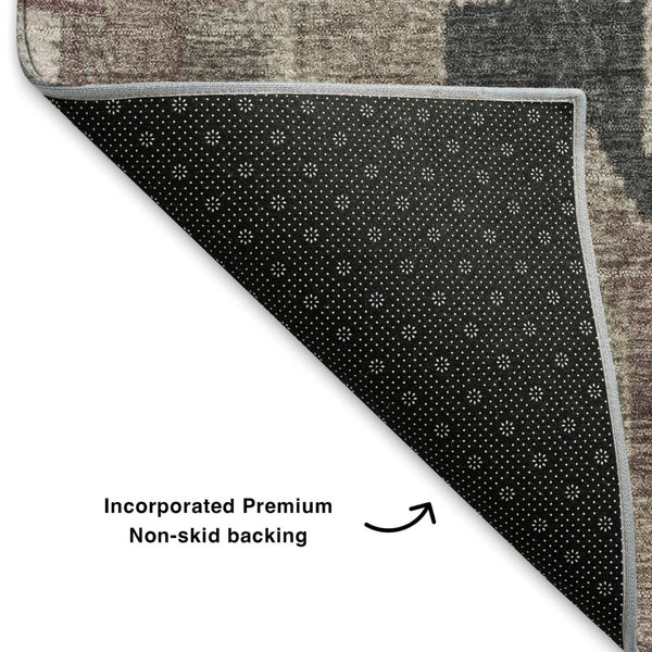 HomeRoots 10' X 14' Stylish Taupe & Charcoal Ikat Area Rug - Washable, UV Protected, Perfect for High-Traffic Spaces 707251