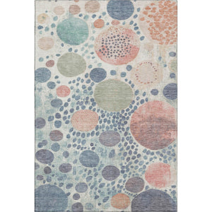 HomeRoots 9' X 12' Denim Blue Geometric Area Rug - Stylish, Washable, UV-Protected & Kid-Friendly Design 707256