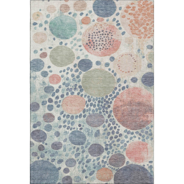 HomeRoots 9' X 12' Denim Blue Geometric Area Rug - Stylish, Washable, UV-Protected & Kid-Friendly Design 707256