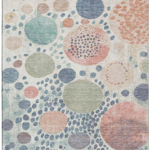 HomeRoots 9' X 12' Denim Blue Geometric Area Rug - Stylish, Washable, UV-Protected & Kid-Friendly Design 707256