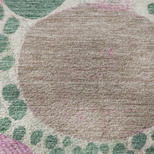 HomeRoots 8' X 10' Stylish Geometric Area Rug in Green, Pink & Ivory - Washable, UV Protected & Durable Design 707261