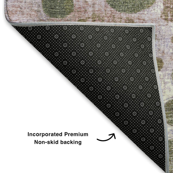HomeRoots 10' X 14' Khaki Blue & Purple Geometric Washable Area Rug – Durable, Stain-Resistant, UV Protected! 707269