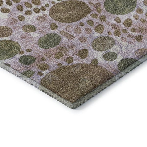 HomeRoots 10' X 14' Khaki Blue & Purple Geometric Washable Area Rug – Durable, Stain-Resistant, UV Protected! 707269