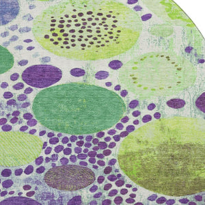 HomeRoots 8' X 10' Stylish Washable Geometric Area Rug in Purple, Green & Ivory - UV Protected & Kid-Friendly! 707279