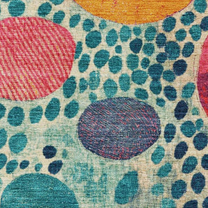 HomeRoots 10' Geometric Washable Area Rug in Teal, Pink & Orange - UV Protected, Stain-Resistant & Durable! 707287