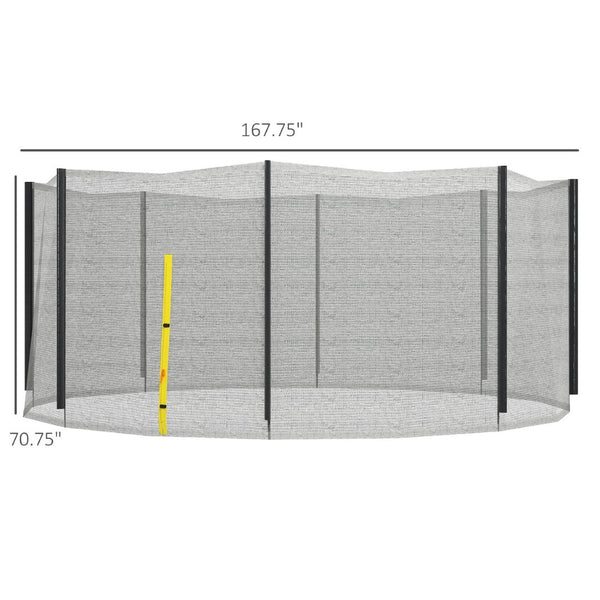 English Elm Soozier 14ft Round Trampoline Replacement Enclosure Net with Zippered Pe Mesh Guard W2225P200470