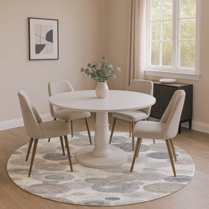 HomeRoots 8' X 10' Modern Ivory Gray Silver Geometric Washable Area Rug with UV Protection for Busy Homes 707303