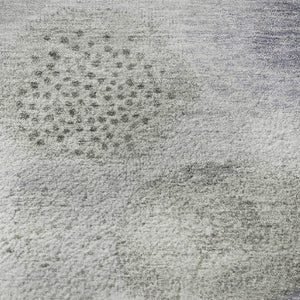 HomeRoots 8' X 10' Stylish Lavender Gray & Silver Geometric Area Rug - Washable, UV Protected, Non-Slip Design 707309