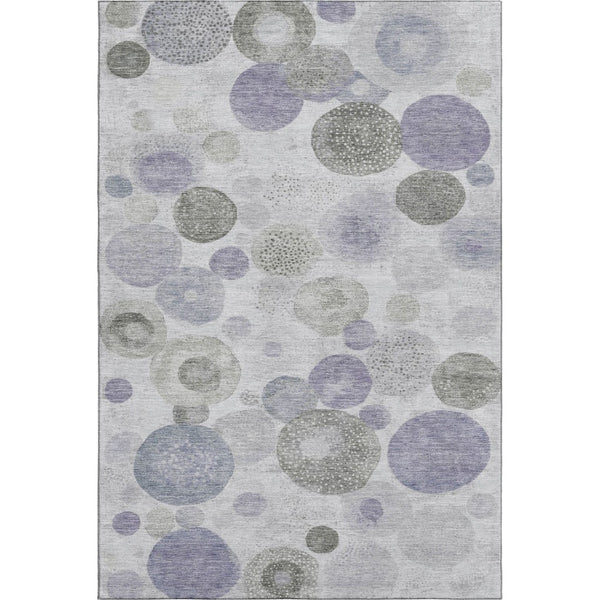 HomeRoots 9' X 12' Stylish Lavender Gray & Silver Geometric Area Rug – Washable, UV Protected & Stain Resistant! 707310