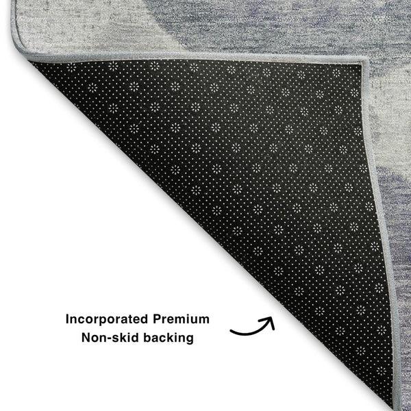 HomeRoots 9' X 12' Stylish Lavender Gray & Silver Geometric Area Rug – Washable, UV Protected & Stain Resistant! 707310