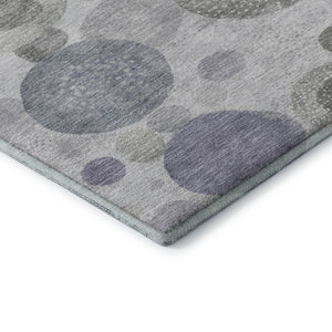 HomeRoots 9' X 12' Stylish Lavender Gray & Silver Geometric Area Rug – Washable, UV Protected & Stain Resistant! 707310