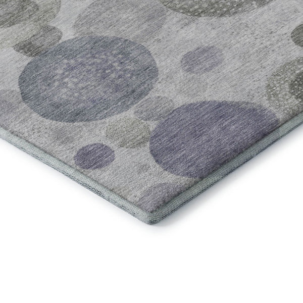 HomeRoots 9' X 12' Stylish Lavender Gray & Silver Geometric Area Rug – Washable, UV Protected & Stain Resistant! 707310