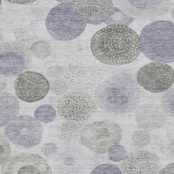 HomeRoots 9' X 12' Stylish Lavender Gray & Silver Geometric Area Rug – Washable, UV Protected & Stain Resistant! 707310