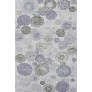 HomeRoots 9' X 12' Stylish Lavender Gray & Silver Geometric Area Rug – Washable, UV Protected & Stain Resistant! 707310