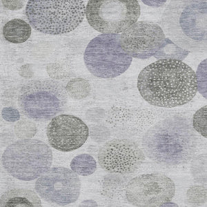 HomeRoots 10' X 14' Stylish Lavender Gray & Silver Geometric Washable Area Rug with UV Protection & Durability 707311