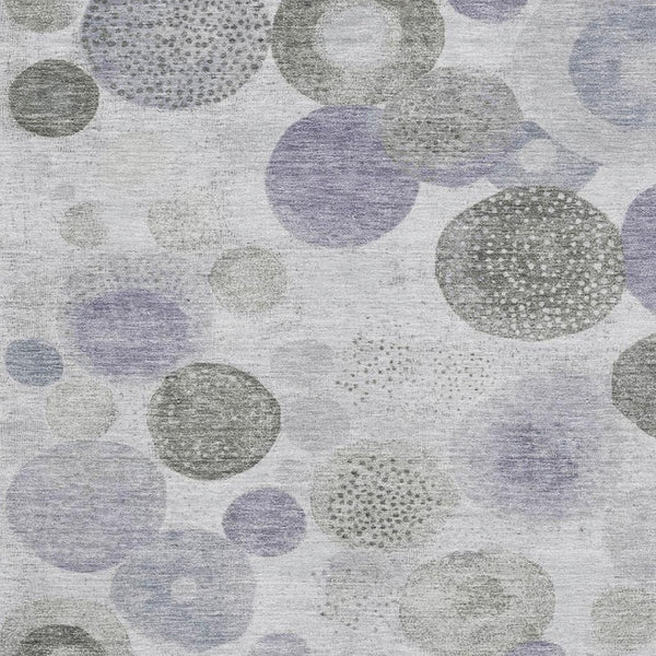 HomeRoots 10' X 14' Stylish Lavender Gray & Silver Geometric Washable Area Rug with UV Protection & Durability 707311