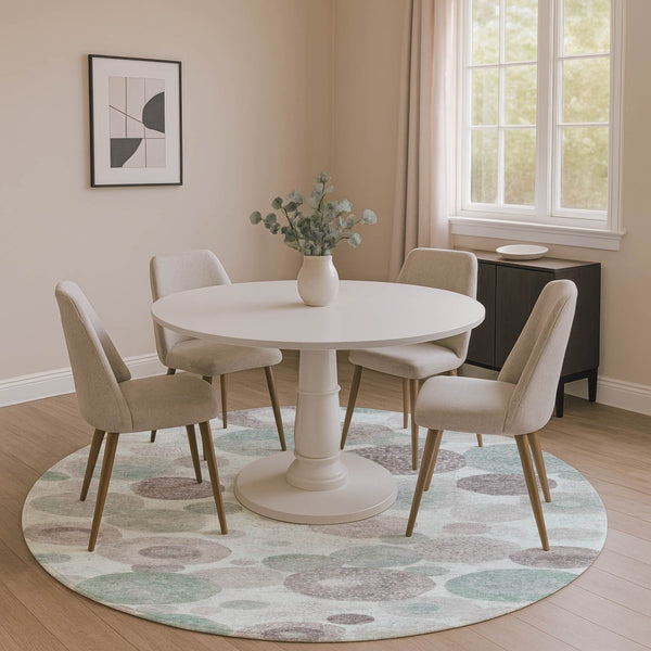 HomeRoots 8' X 10' Contemporary Mint Green and Gray Geometric Washable Area Rug with UV Protection Features 707315