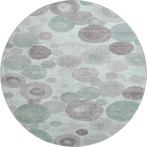 HomeRoots 8' X 10' Contemporary Mint Green and Gray Geometric Washable Area Rug with UV Protection Features 707315