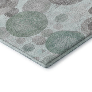 HomeRoots 8' X 10' Contemporary Mint Green and Gray Geometric Washable Area Rug with UV Protection Features 707315