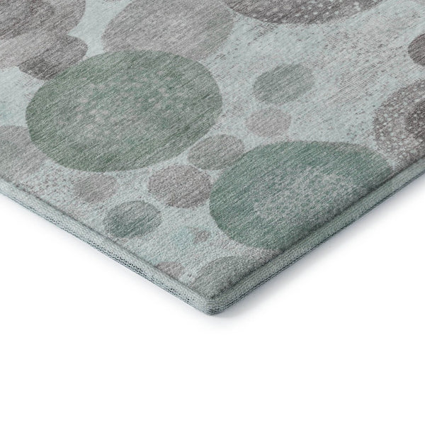HomeRoots 8' X 10' Contemporary Mint Green and Gray Geometric Washable Area Rug with UV Protection Features 707315