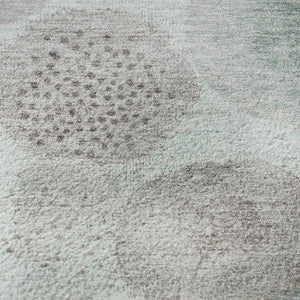 HomeRoots 8' X 10' Contemporary Mint Green and Gray Geometric Washable Area Rug with UV Protection Features 707315