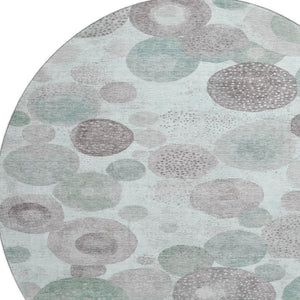 HomeRoots 8' X 10' Contemporary Mint Green and Gray Geometric Washable Area Rug with UV Protection Features 707315