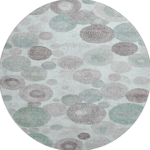 HomeRoots 8' X 10' Contemporary Mint Green and Gray Geometric Washable Area Rug with UV Protection Features 707315