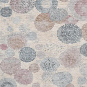 HomeRoots 5' X 8' Modern Peach Gray Silver Geometric Area Rug - Washable, UV Protected, Durable & Stylish! 707319