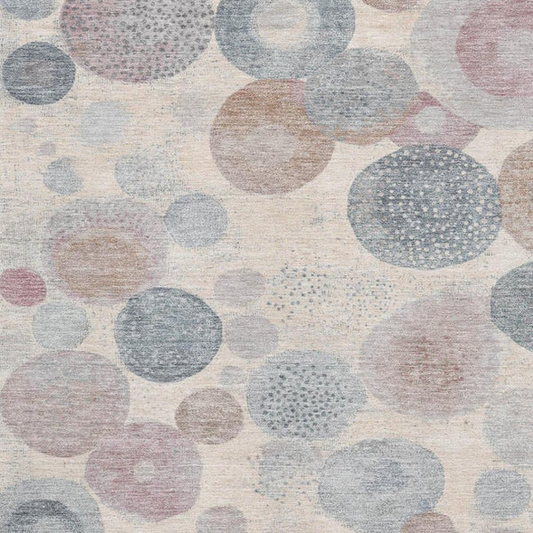 HomeRoots 5' X 8' Modern Peach Gray Silver Geometric Area Rug - Washable, UV Protected, Durable & Stylish! 707319